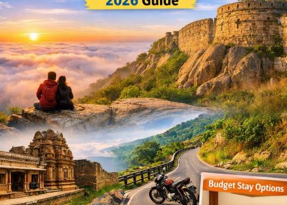 One day trip to Nandi Hills sunrise view with clouds and GT Deluxe Lodge stay plan near Chikkaballapur